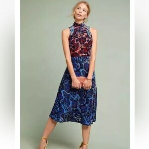 Moulinette Soeurs Rumie Velvet Paisley High Neck Dress - Anthropologie